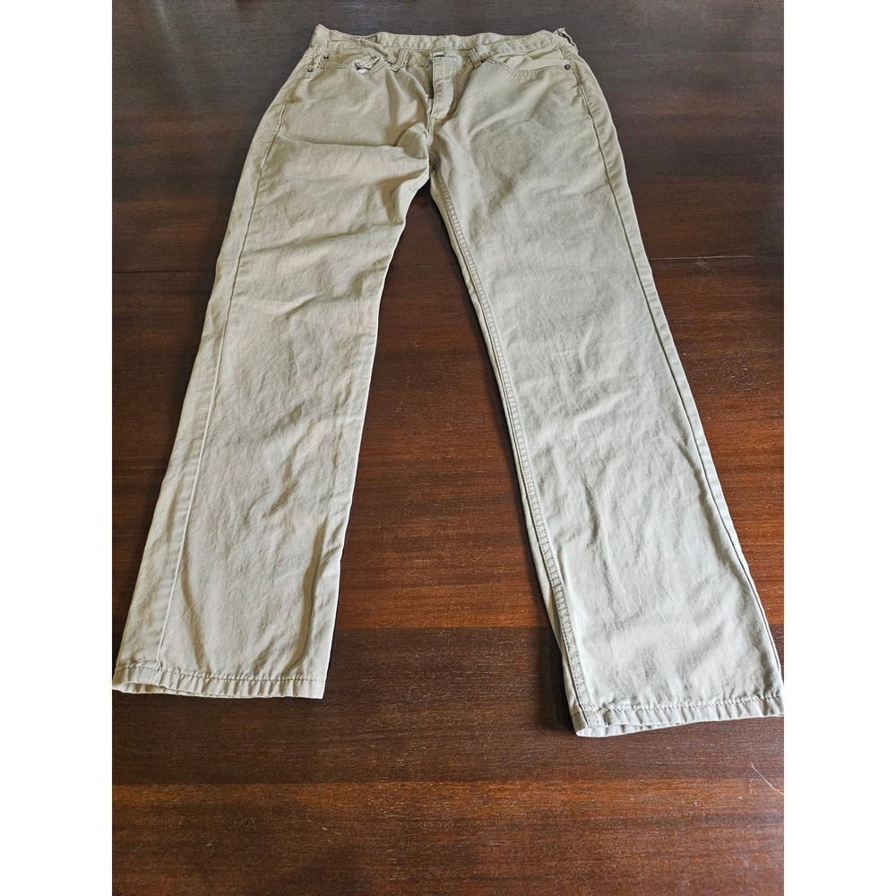 Levi's 514 Straight Fit Pants Mens 36x34 Tan Khaki WaterLess Cotton Blend